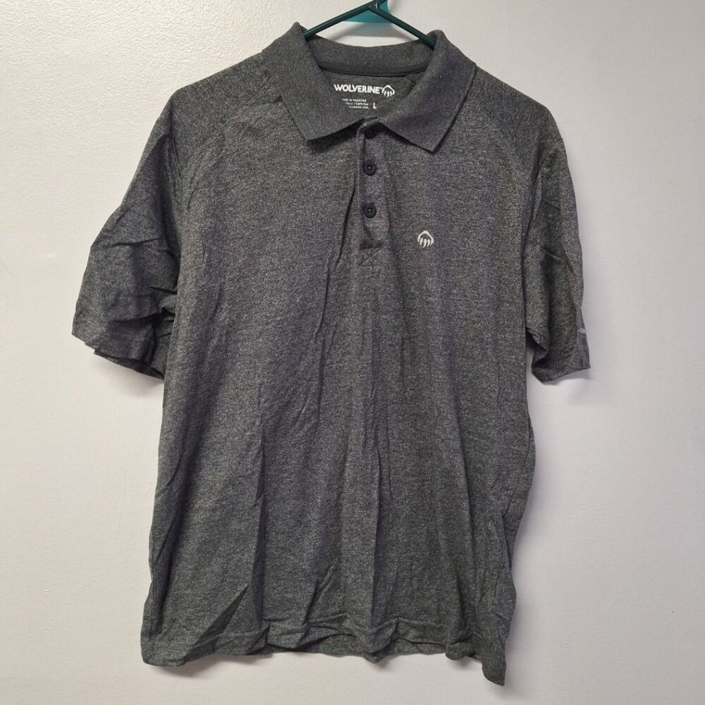 Wolverine Golf Polo Gray Collared Short‎ Sleeve Athletic Mens Large